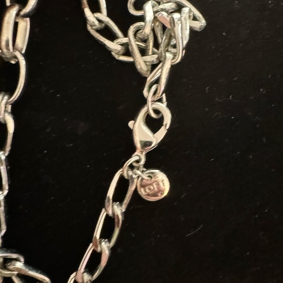 Loft Necklace Yellow Navy & Silver Tone With faceted beads 36” Double Stranded - Picture 6 of 6